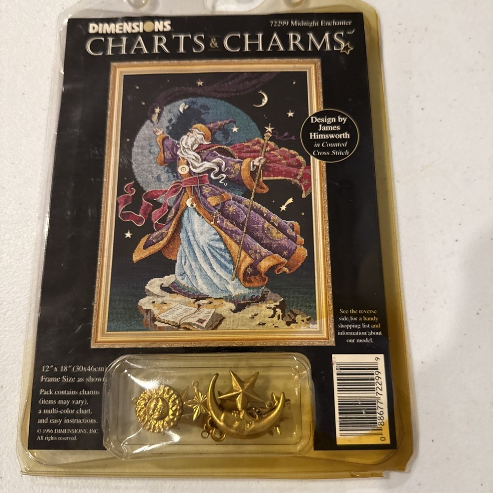 NEW Dimensions Charts & Charms MIDNIGHT ENCHANTER #72299 Wizard 1996 New Sealed